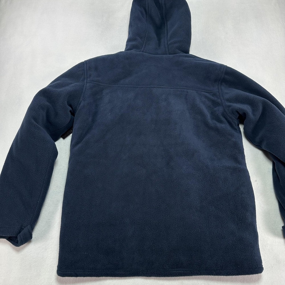 CAT Active Work Jacket Mens Medium Navy Blue Hooded Fleece Quilted Lined Durable - Picture 11 of 15